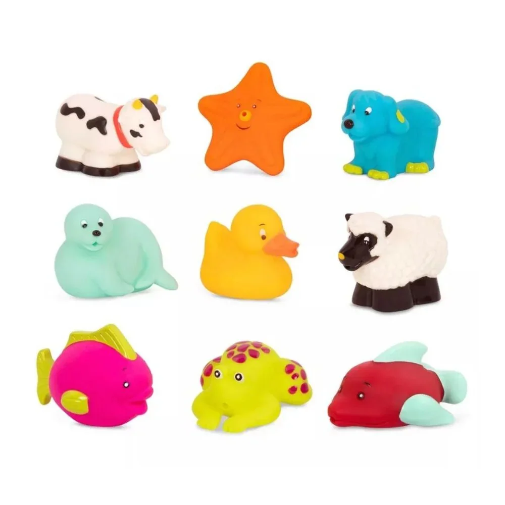 B. Toys Squish and Splash Bath Buddies  & COCOMELON Karaoke Microphone